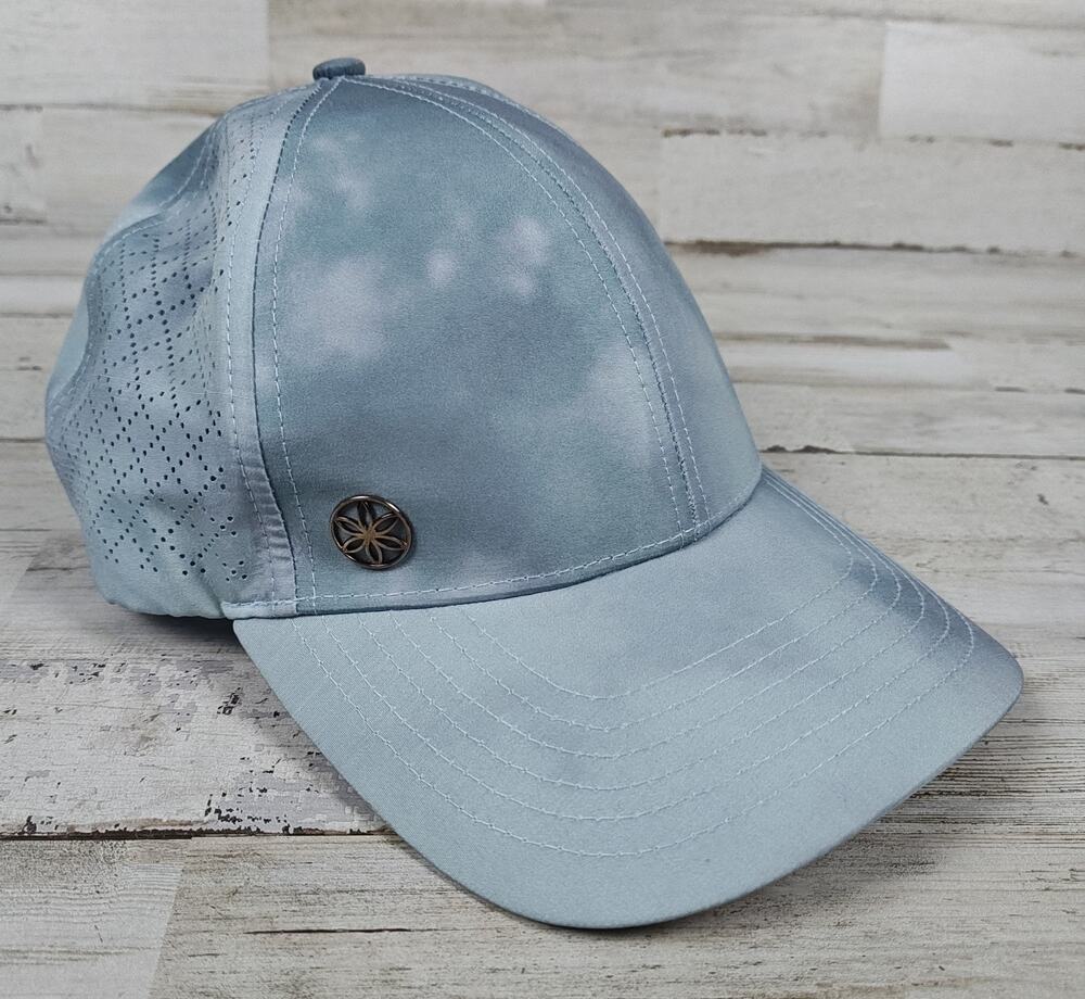 GAIAM Women's Cap Multicolor Light Blue Gray Adj. Breathable Fitness Hat Tie Dye